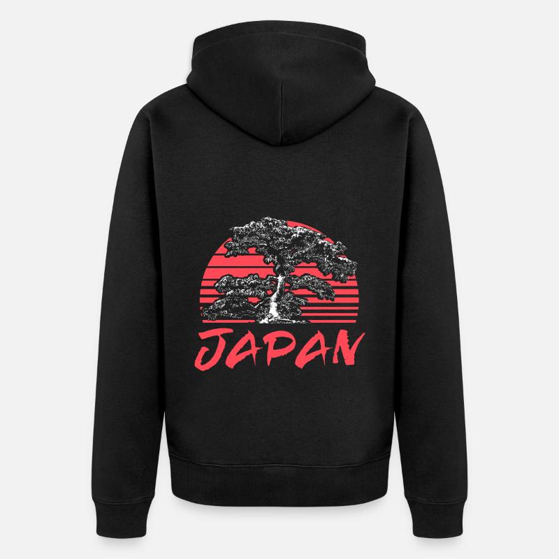 Drapeau de l’anime du Japon - Veste à capuche bio Premium Unisexe - noir