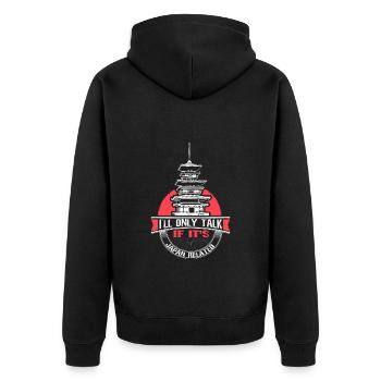 Pays des cerisiers en fleurs du Japon - Veste à capuche bio Premium Unisexe - noir - Dos - Nico (187cm)