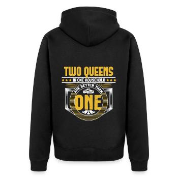 Homo Ehe LGBT+ Liebe Geschenkidee - Unisex Premium Bio Zip Hoodie - Schwarz - Hinten - Nico (187cm)
