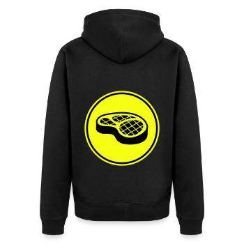Meat steak symbol - Unisex Premium Organic Zip Hoodie - black - Back - Nico (187cm)