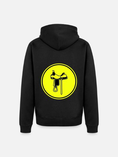 Saddle icon - Unisex Premium Organic Zip Hoodie - black