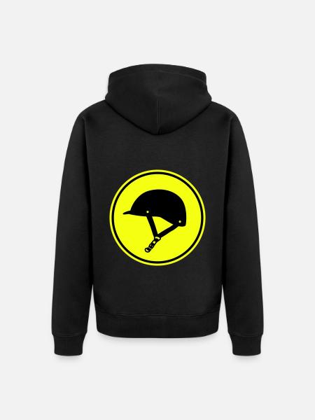 Reiterhut icon - Unisex Premium Bio Zip Hoodie - Schwarz
