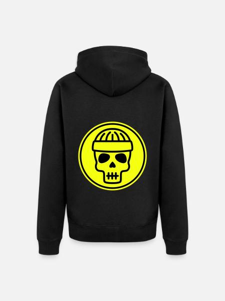 Skull head icon - Unisex Premium Organic Zip Hoodie - black