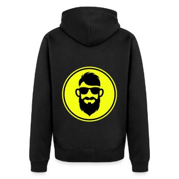 Gesicht bart symbol - Unisex Premium Bio Zip Hoodie - Schwarz - Hinten - Nico (187cm)