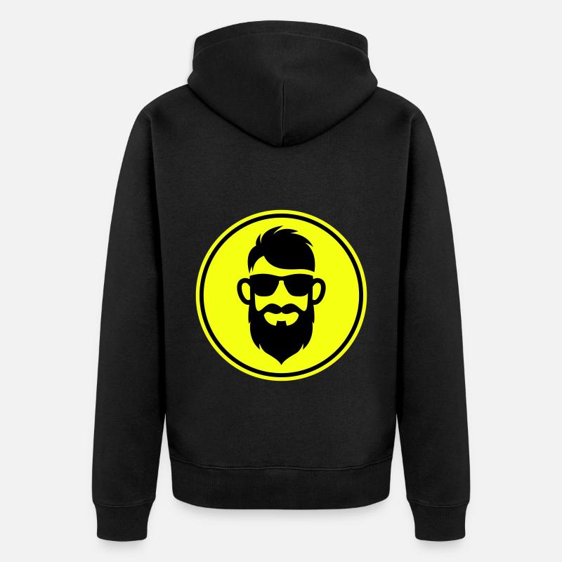 Gesicht bart symbol - Unisex Premium Bio Zip Hoodie - Schwarz