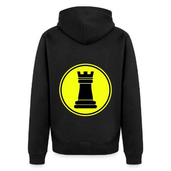 Chess piece tower - Unisex Premium Organic Zip Hoodie - black - Back - Nico (187cm)