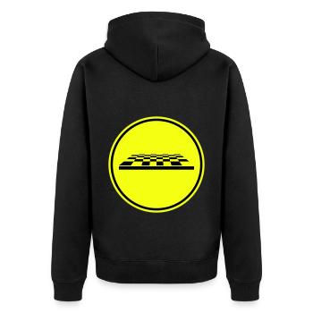 Symbole d’échiquier - Veste à capuche bio Premium Unisexe - noir - Dos - Nico (187cm)