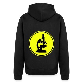 Icône d’icône de microscope - Veste à capuche bio Premium Unisexe - noir - Dos - Nico (187cm)