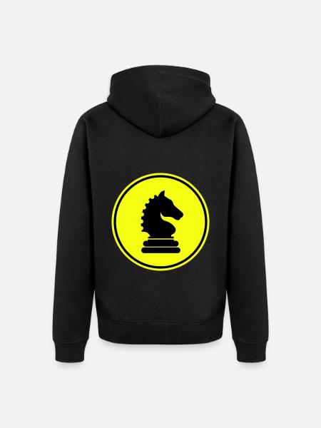 Pferd Schachfigur - Unisex Premium Bio Zip Hoodie - Schwarz