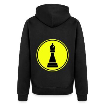 Schachfigur symbol - Unisex Premium Bio Zip Hoodie - Schwarz - Hinten - Nico (187cm)