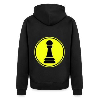 Läufer Bauer Schachfigur - Unisex Premium Bio Zip Hoodie - Schwarz - Hinten - Nico (187cm)