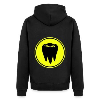 Zahn icon symbol - Unisex Premium Bio Zip Hoodie - Schwarz - Hinten - Nico (187cm)