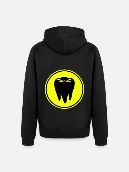 Tooth icon symbol - Unisex Premium Organic Zip Hoodie - black
