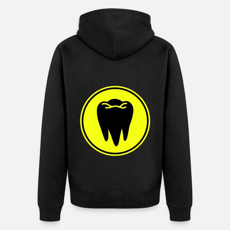 Symbole de l’icône de dent - Veste à capuche bio Premium Unisexe - noir
