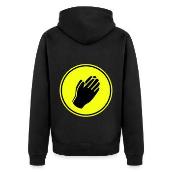 Symbole des mains - Veste à capuche bio Premium Unisexe - noir - Dos - Nico (187cm)