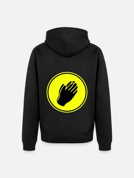 Hands symbol - Unisex Premium Organic Zip Hoodie - black