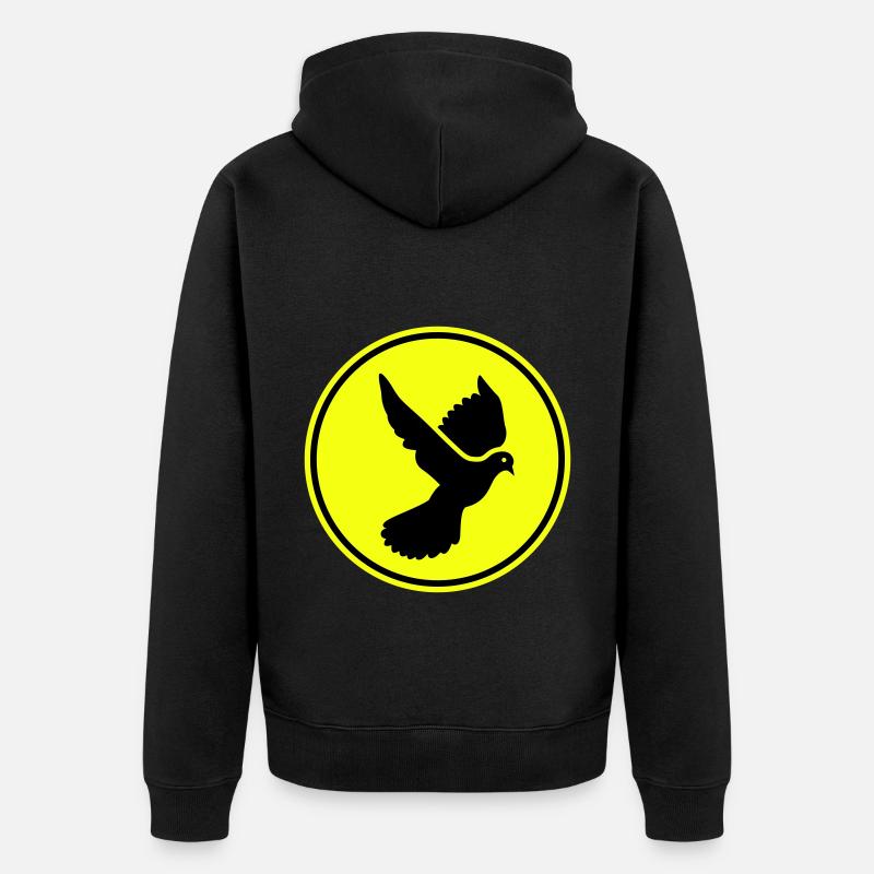 Taube symbol - Unisex Premium Bio Zip Hoodie - Schwarz