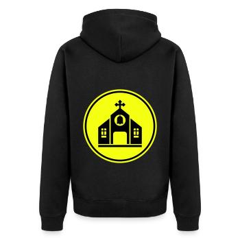 Foi de l’Église - Veste à capuche bio Premium Unisexe - noir - Dos - Nico (187cm)