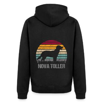 Nova Scotia Duck Tolling Great Retriever Vintage - Unisex Premium Organic Zip Hoodie - black - Back - Nico (187cm)