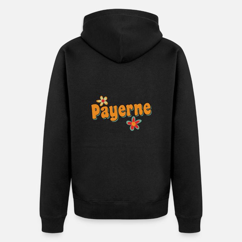 Payerne Hippie Fleurs - Veste à capuche bio Premium Unisexe - noir
