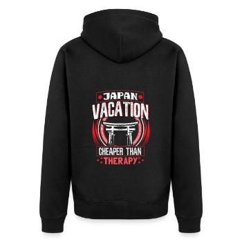 Japan Geisha Pride - Unisex Premium Organic Zip Hoodie - black - Back - Nico (187cm)