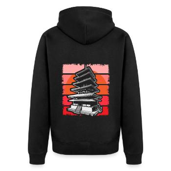 Japan Samurai Flag Gift Idea - Unisex Premium Organic Zip Hoodie - black - Back - Nico (187cm)