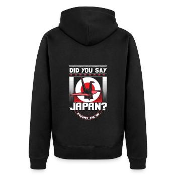 Japan Tokyo Gift - Unisex Premium Organic Zip Hoodie - black - Back - Nico (187cm)
