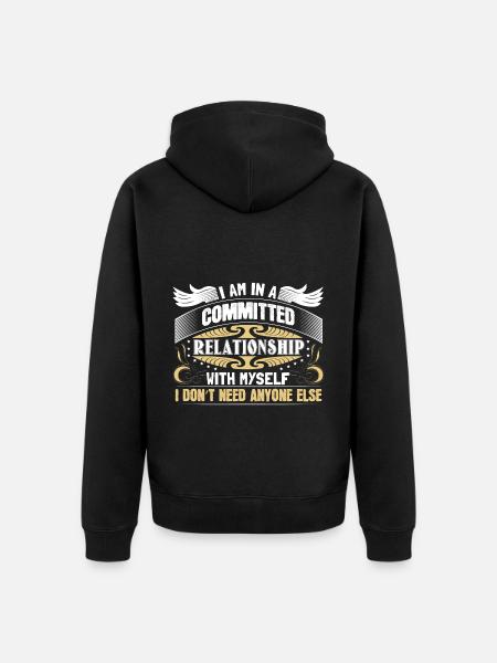 Single Solo Party Geschenkidee - Unisex Premium Bio Zip Hoodie - Schwarz