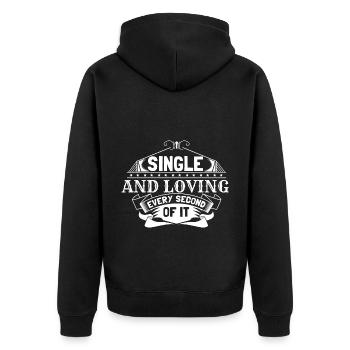 Single Unabhängigkeit Party Geschenkidee - Unisex Premium Bio Zip Hoodie - Schwarz - Hinten - Nico (187cm)