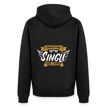 Single Independent Relationship - Unisex Premium Organic Zip Hoodie - black - Back - Nico (187cm)