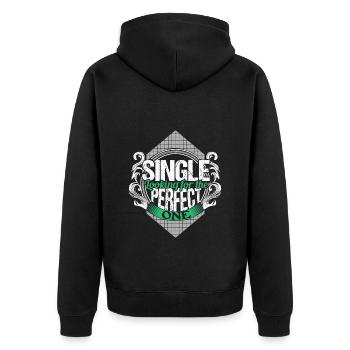 Single Independent Partnership Gift Idea - Unisex Premium Organic Zip Hoodie - black - Back - Nico (187cm)