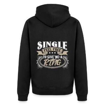 Single Independence Love Gift Idea - Unisex Premium Organic Zip Hoodie - black - Back - Nico (187cm)