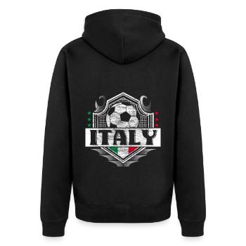 Italien Fußball Italy Geschenk - Unisex Premium Bio Zip Hoodie - Schwarz - Hinten - Nico (187cm)