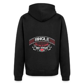 Single Unabhängig Party - Unisex Premium Bio Zip Hoodie - Schwarz - Hinten - Nico (187cm)
