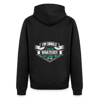 Single Solo Relationship Gift Idea - Unisex Premium Organic Zip Hoodie - black - Back - Nico (187cm)