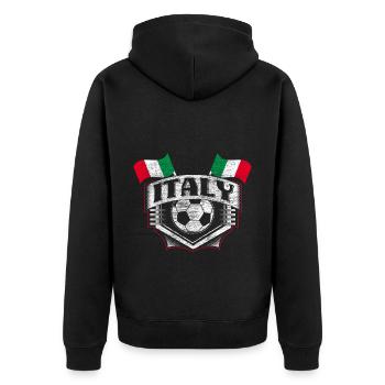 Italien Fußball Italienisch Fußballspieler - Unisex Premium Bio Zip Hoodie - Schwarz - Hinten - Nico (187cm)