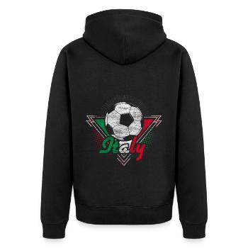 Italien Fußball Mannschaft Geschenkidee - Unisex Premium Bio Zip Hoodie - Schwarz - Hinten - Nico (187cm)