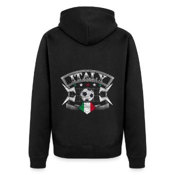 Italien Fußball Italienisch Geschenkidee - Unisex Premium Bio Zip Hoodie - Schwarz - Hinten - Nico (187cm)