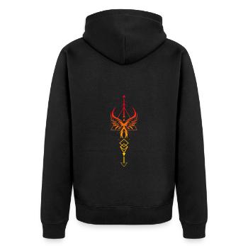 Symbole verticale phénix Valkyrie - Veste à capuche bio Premium Unisexe - noir - Dos - Nico (187cm)
