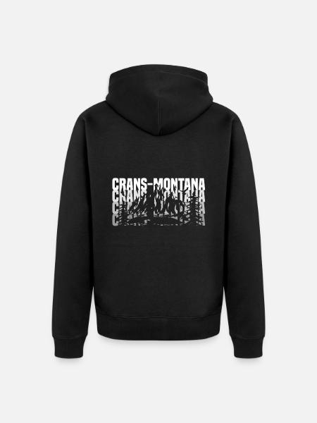 crans Montana schwarz weis - Unisex Premium Bio Zip Hoodie - Schwarz