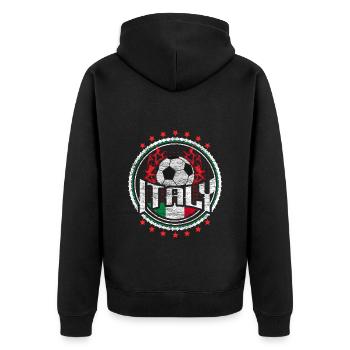 Italien Fußball Fahne Fußballspieler Geschenk - Unisex Premium Bio Zip Hoodie - Schwarz - Hinten - Nico (187cm)