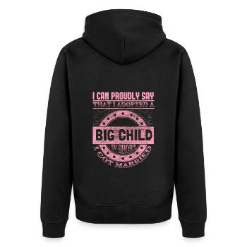 Ehe Verheiratet Bräutigam - Unisex Premium Bio Zip Hoodie - Schwarz - Hinten - Nico (187cm)