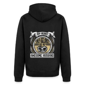Marriage Marriage - Unisex Premium Organic Zip Hoodie - black - Back - Nico (187cm)