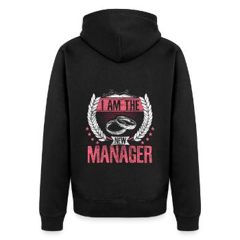 Ehe Ehefrau Bräutigam - Unisex Premium Bio Zip Hoodie - Schwarz - Hinten - Nico (187cm)