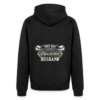 Homo Ehe Hochzeitstag Partnerschaft Geschenkidee - Unisex Premium Bio Zip Hoodie - Schwarz - Hinten - Nico (187cm)