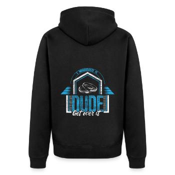 Homo Ehe Schwul Beziehung Geschenkidee - Unisex Premium Bio Zip Hoodie - Schwarz - Hinten - Nico (187cm)