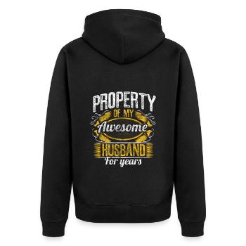 Ehe Ehefrau Bräutigam Geschenk - Unisex Premium Bio Zip Hoodie - Schwarz - Hinten - Nico (187cm)