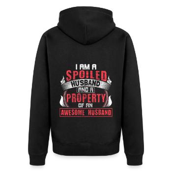 Homo Ehe Hochzeitstag Liebe Geschenkidee - Unisex Premium Bio Zip Hoodie - Schwarz - Hinten - Nico (187cm)