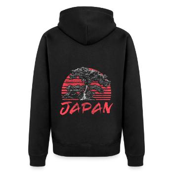 Japon Sakura Lieu de naissance Cadeau - Veste à capuche bio Premium Unisexe - noir - Dos - Nico (187cm)