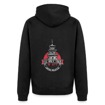Japan Senpai Gift - Unisex Premium Organic Zip Hoodie - black - Back - Nico (187cm)